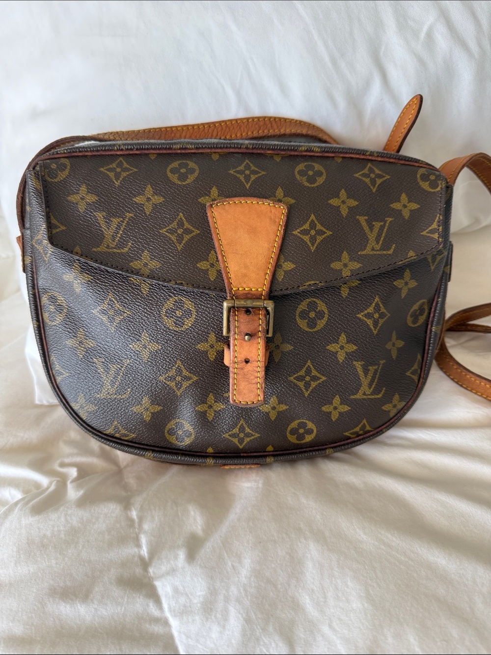 Louis Vuitton Monogram Messenger Bag in Brown & Tan Leather Trim